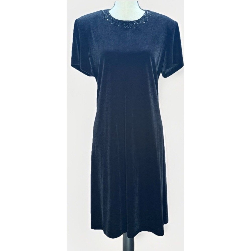 J.R. Nites By Caliendo Women’s 16 Dress Beaded Neck Zipped Back New NWT